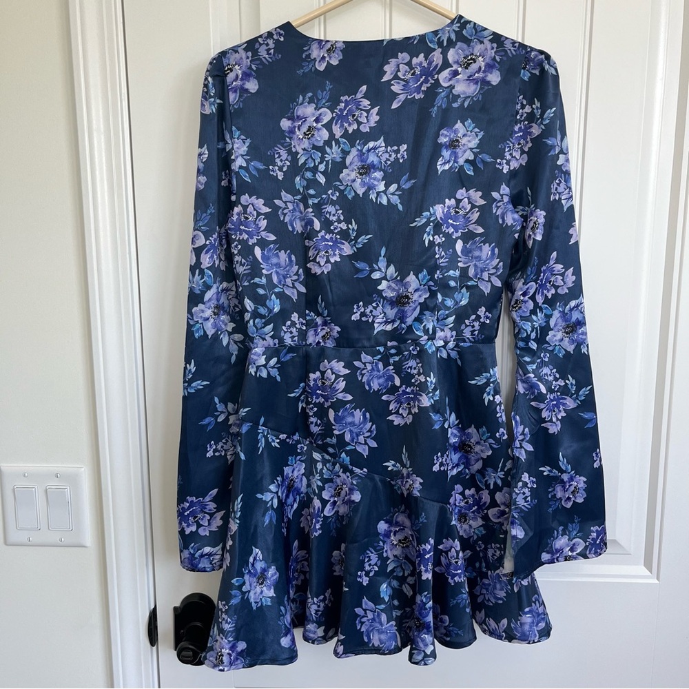 Majorelle Women’s Alice Mini‎ Dress Rainwater Floral Blue Small Long Sleeve - Picture 3 of 6